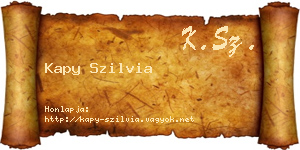Kapy Szilvia névjegykártya