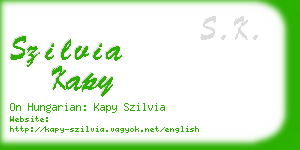 szilvia kapy business card